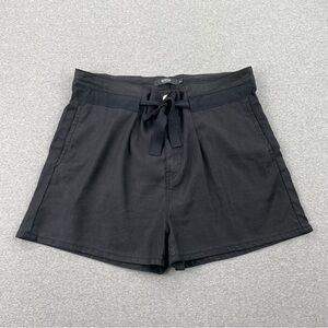 Hudson Jeans Black High-Rise Tie-Waist Shorts